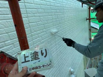 徳島県　大麻町　外壁　塗装　上塗り