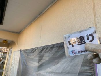 徳島県　板野郡　北島町　外壁　塗装後　中塗り