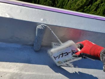 徳島県　中島田町　屋上防水　トップコート　立ち上がり