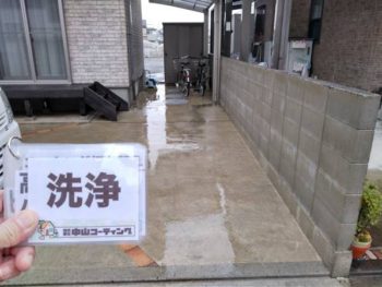 徳島県　北田宮　高圧洗浄　土間