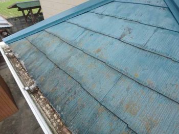 徳島県　大麻町　施行前　屋根　苔