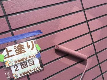 徳島県　撫養町　外壁塗装　上塗り　2回目