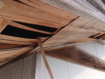 徳島県　張替え工事　軒板　撤去