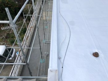 徳島県　沖洲町　屋上　防水塗装　上塗り