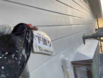 徳島県　沖洲町　外壁塗装後　下塗り