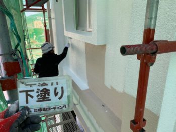 徳島県　中島田町　外壁塗装　下塗り