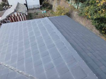 徳島県　撫養町　施工前　屋根　苔