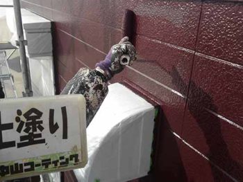 徳島県　大麻町　外壁塗装　上塗り