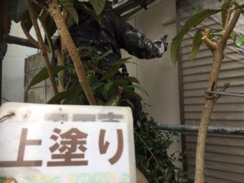 徳島 上塗り塗装 養生 外壁