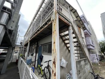 徳島市アパート階段塗装