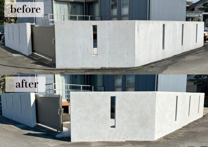   徳島県板野郡　塀塗装｜インターホン交換｜玄関ドアシート張り