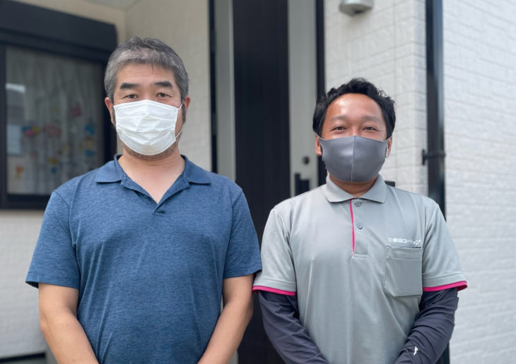   日々の進捗状況も伝えてくれ中山コーティングさんは安心できます。