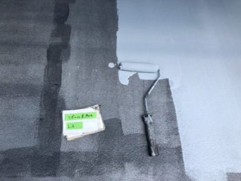 アセトン清掃　リボール式防水1層目　リボール式防水2層目　リボール式防水3層目　リボール式防水4層目　リボール式防水5層目　ケレン　土台水切り塗装　シャッターBOX塗装　材料　軒天塗装