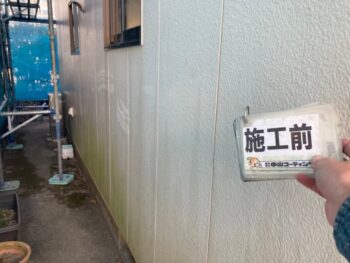 外壁　施工前　苔　北面　影　湿気