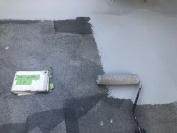 防水　塗装　リボール式防水　ベランダ　トップコート