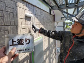 徳島　鳴門　外壁　釘打ち　補修　塗装　ＷＢ多彩工法仕上　ボンフロン弱溶剤エナメルＧＴ