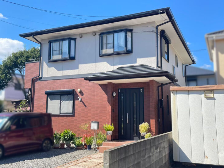 ひび割れたた浮き磁器タイル張り替えと外装塗装「徳島県徳島市南沖洲」