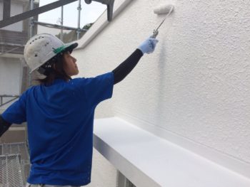 アパート改修工事　中山コーティング　　手塗り　外壁塗装　徳島市