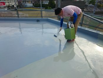 徳島市　外壁屋根塗りかえ　K様邸 屋上ウレタン塗膜防水