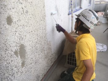 外壁塗装　中山コーティング　アパート改修工事　手塗り　徳島市