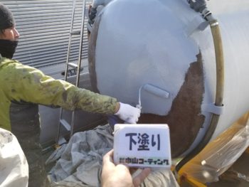 徳島県　運送会社様ご依頼　運搬タンク塗装 日本ペイント　ファインシリコンフレッシュ