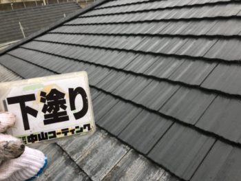 屋根　下塗り　徳島県　板野　塗装