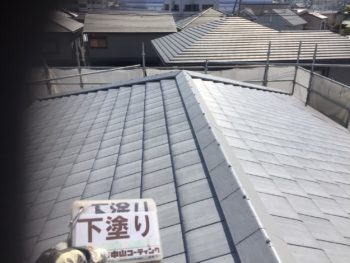 屋根　塗装　下塗り　徳島県