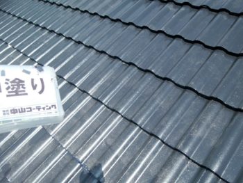 波型スレート　徳島県　塗装後　屋根
