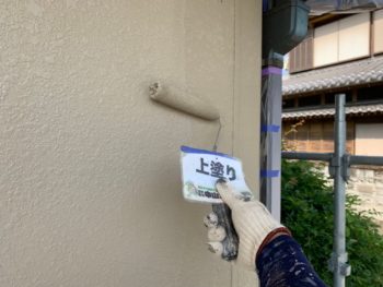 徳島県　外壁　下部　塗装　上塗り
