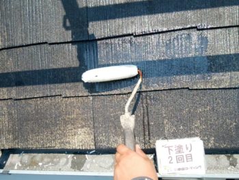 徳島県　藍住町　屋根　下塗り　塗装