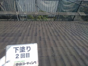 徳島県　松茂町　屋根塗装　下塗り後　２回目