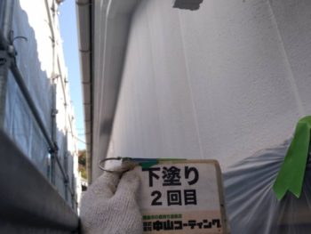 徳島県　新浜町　外壁　塗装後　下塗り　2回目
