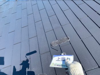 徳島　八万　屋根　塗装　上塗り