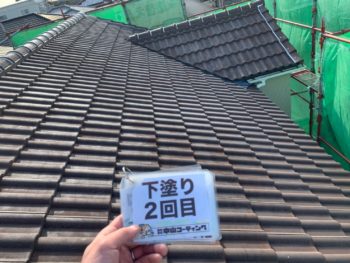 徳島県　藍住町　下塗り　屋根塗装　