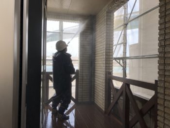 徳島県　昭和町　高圧洗浄　テラス
