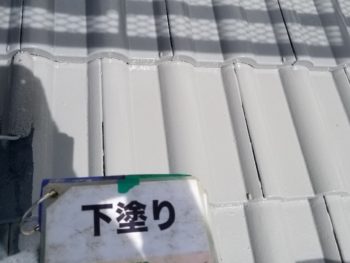 徳島県　石井町　屋根　塗装　下塗り