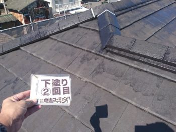 徳島県　南矢三町　屋根　塗装　下塗り　2回目
