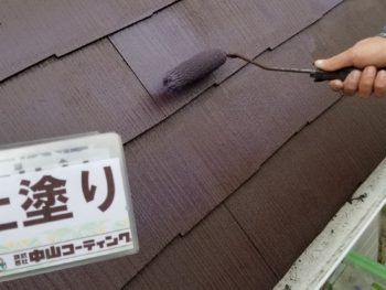 徳島県　板野町　屋根　塗装　上塗り