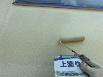 徳島県　外壁　上部　塗装　上塗り