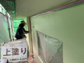 徳島県　中島田町　外壁塗装　上塗り