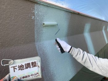 徳島県　中島田町　外壁塗装　鉢巻き　下地調整