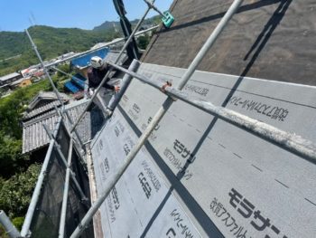 鳴門市　外壁塗装　屋根葺き替え　シーリング打ち替え　改質アスファルトルーフィング