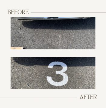 【徳島市】駐車場ライン引き・番号塗装を行いました。