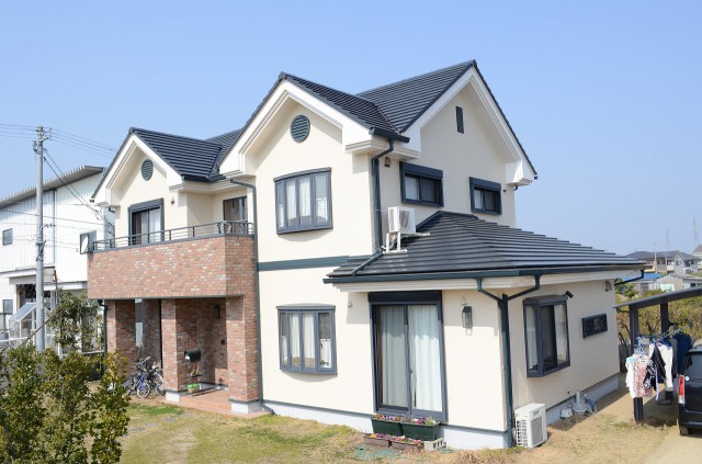 徳島県徳島市　姫野様邸　外壁塗装パーフェクトセラミックトップ