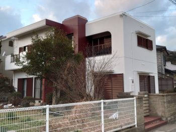 徳島市城南町　屋上防水　外壁塗装　施工事例　関西ペイント