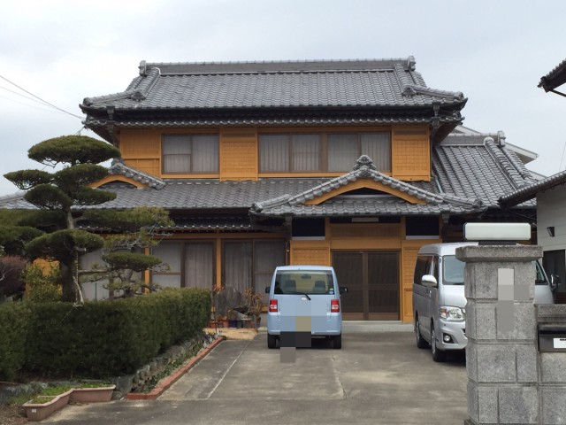 阿南市桑野町　外壁塗装　木部壁面　ガードラックアクア