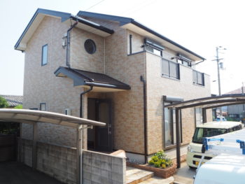 徳島市　外壁クリアー塗装・屋根茶色ブラウン　　M様邸