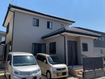 板野郡松茂町　外壁塗装　WBアート多彩模様塗装　施工事例