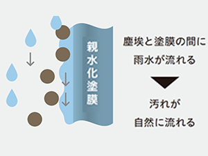 雨水で汚れを流し美観を維持