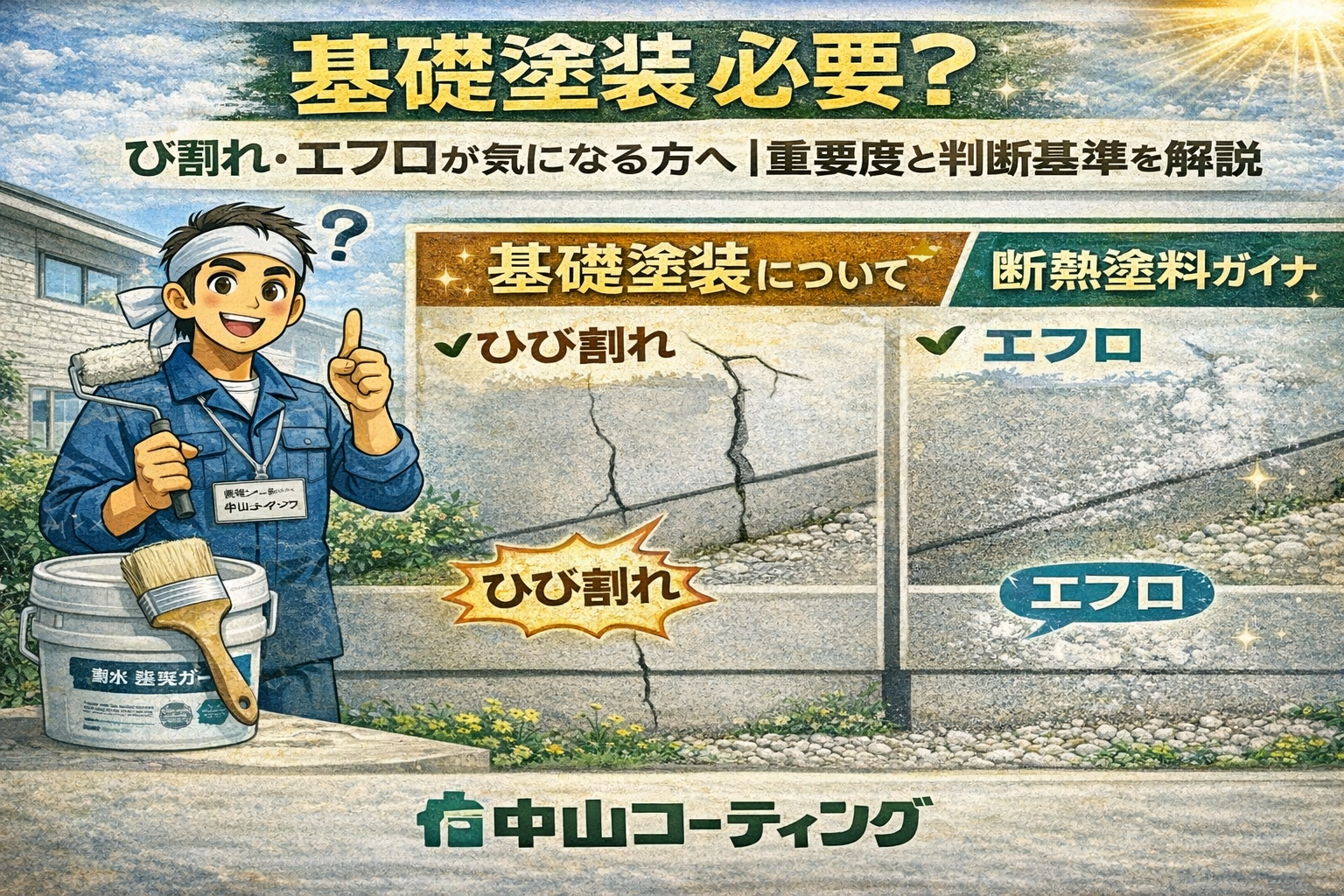 【基礎塗装は必要？】ひび割れ・エフロが気になる方へ｜重要度と判断基準